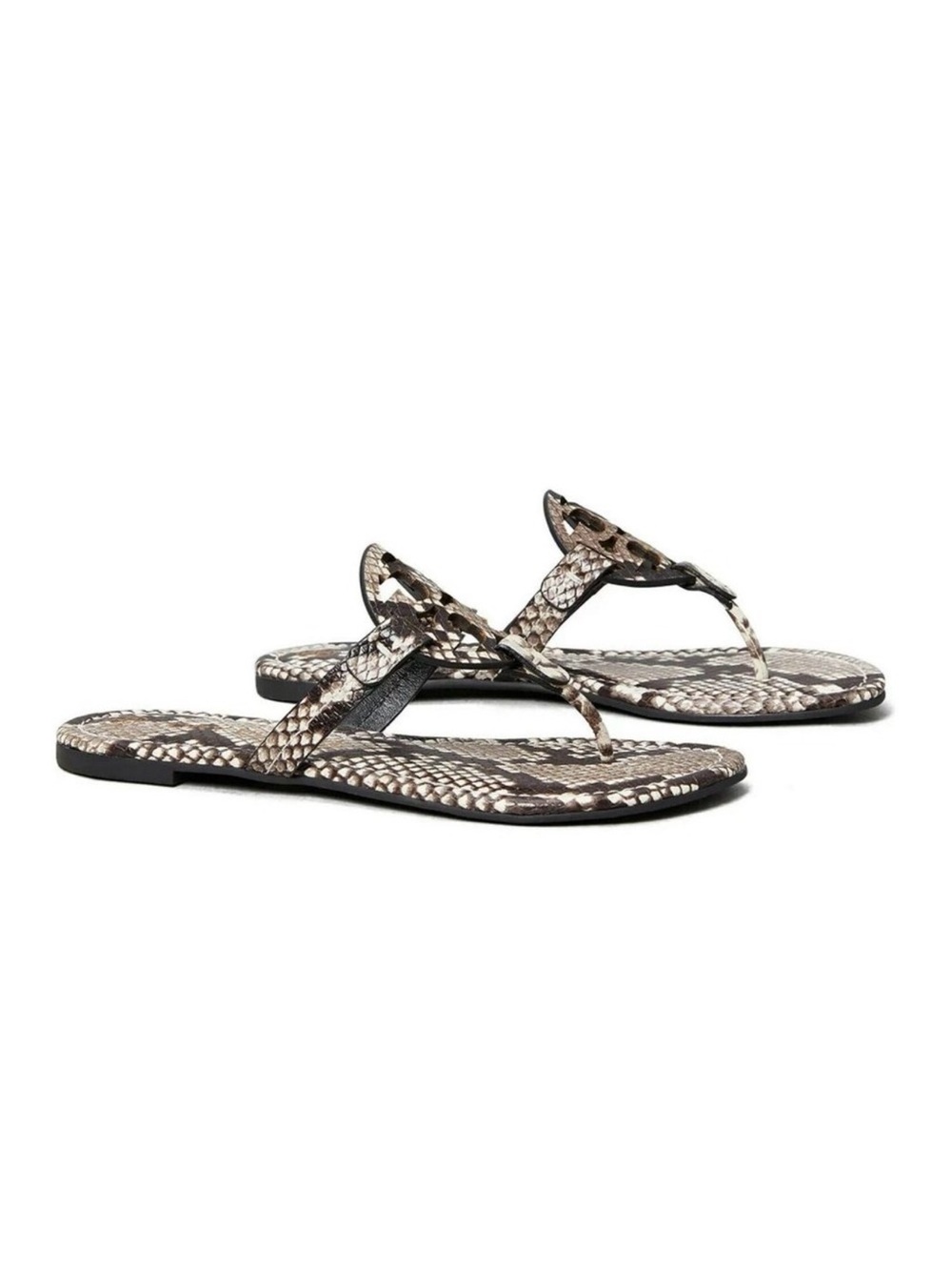 NIB Tory Burch Warm Rocca Printed Miller Leather Sandals